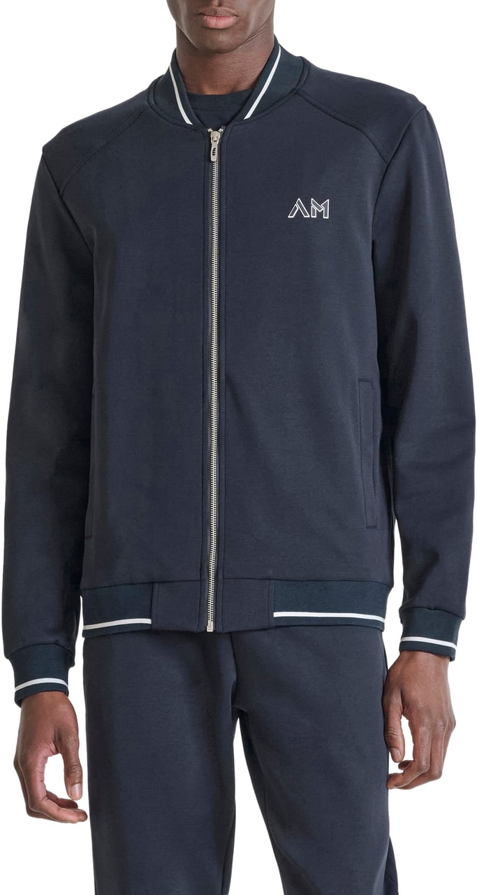 Antony Morato FLEECE REGULAR FIT IN INTERLOCK COTTON BLEND WITH BIVOLOR LAYERS PRINT ON BACK SHOULDER AND HEART Blauw