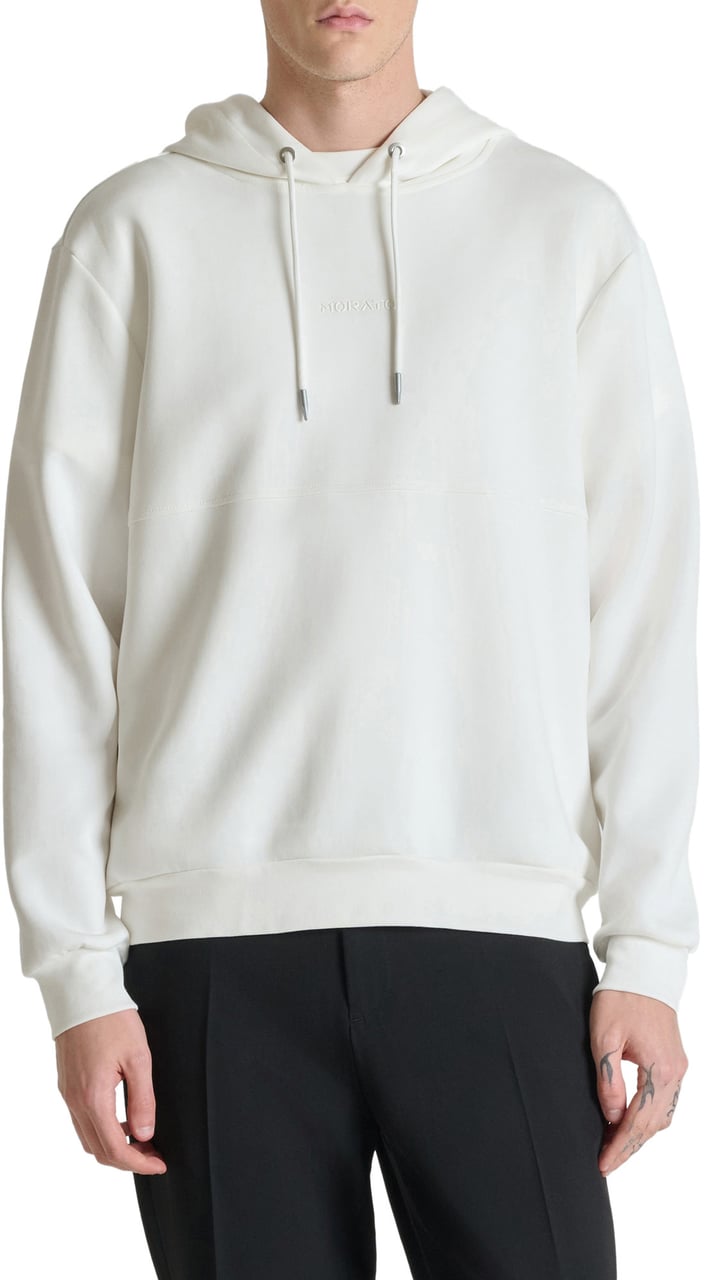 Antony Morato HOODIE RELAXED FIT IN INTERLOCK WITH FOAM PRINT Beige