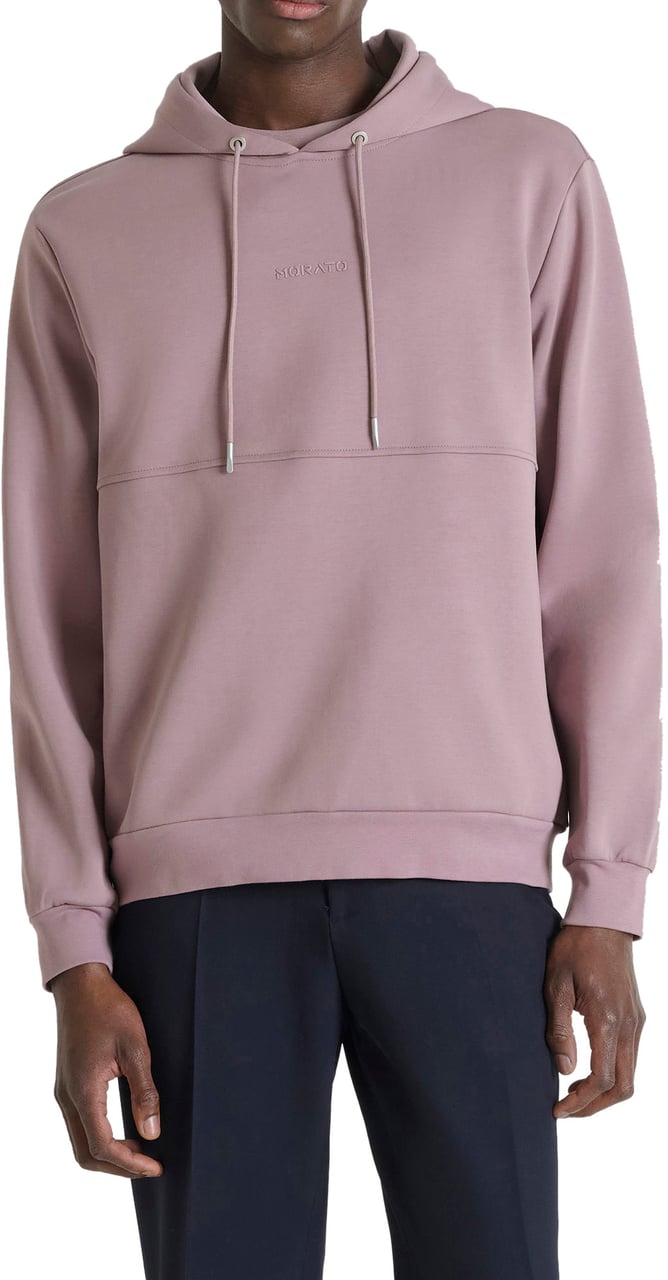 Antony Morato HOODIE RELAXED FIT IN INTERLOCK WITH FOAM PRINT Roze