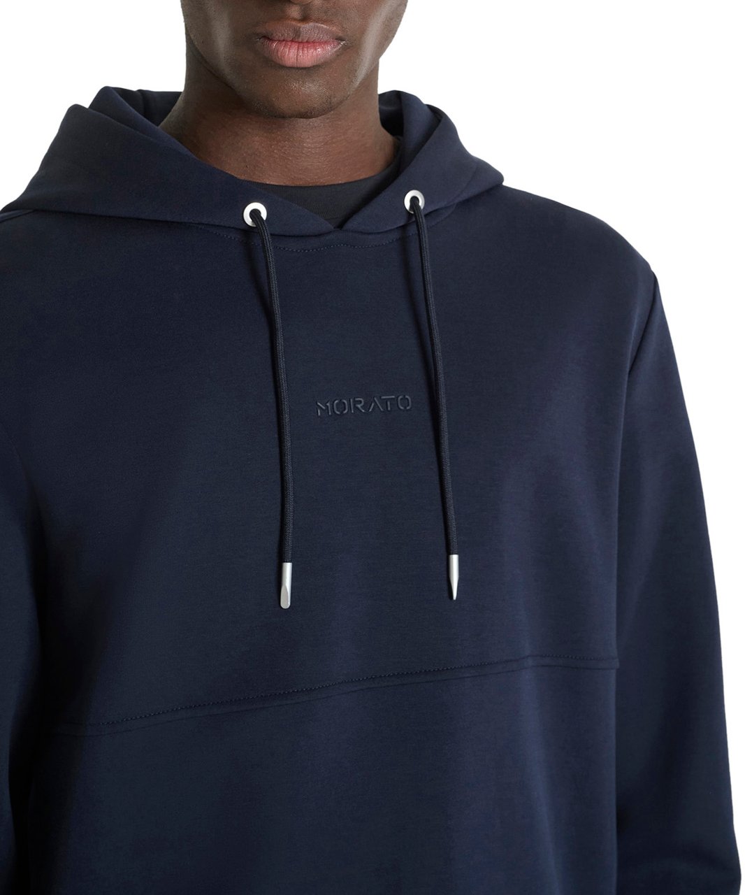 Antony Morato HOODIE RELAXED FIT IN INTERLOCK WITH FOAM PRINT Blauw