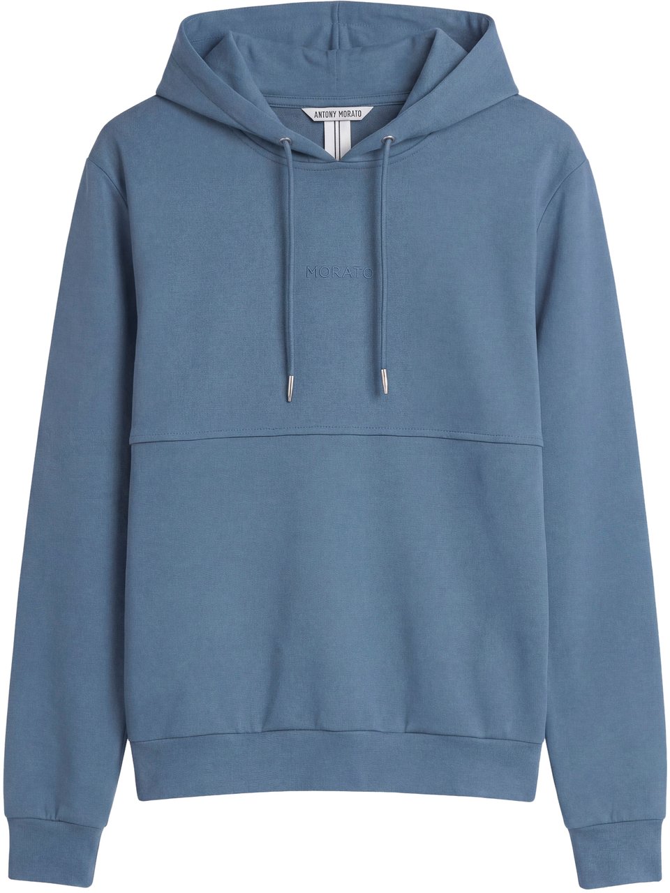 Antony Morato HOODIE RELAXED FIT IN INTERLOCK WITH FOAM PRINT Blauw