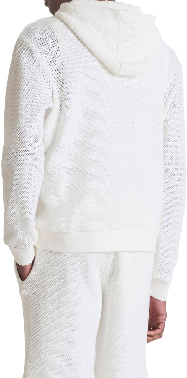 Antony Morato HOODIE RELAXED FIT IN DOBBY WITH EMBROIDERED LOGO Beige