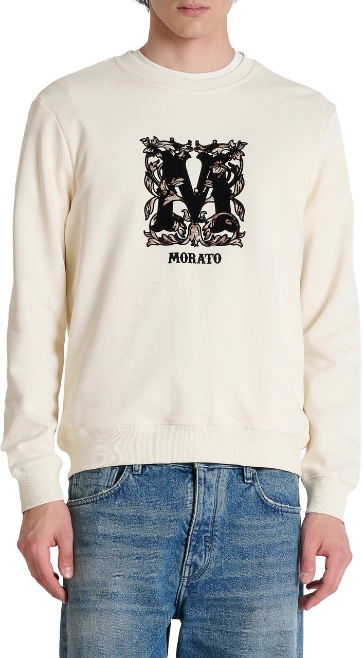 Antony Morato SWEATSHIRT REGULAR FIT EARLY IN INTERLOCK COTTON BLEND FABRIC WITH FOAM LOGO PRINT Divers
