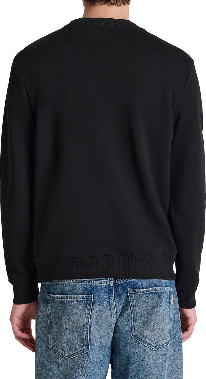 Antony Morato SWEATSHIRT REGULAR FIT EARLY IN INTERLOCK COTTON BLEND FABRIC WITH FOAM LOGO PRINT Zwart