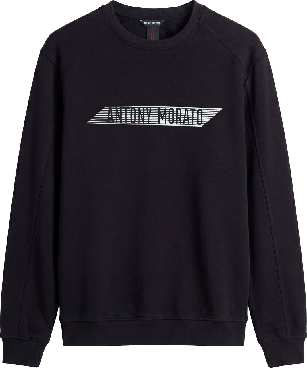 Antony Morato SWEATSHIRT RELAXED FIT IN SUSTAINABLE COTTON BLEND FABRIC WITH RUBBER FLOCK PRINT ON FRONT AND BACK Zwart