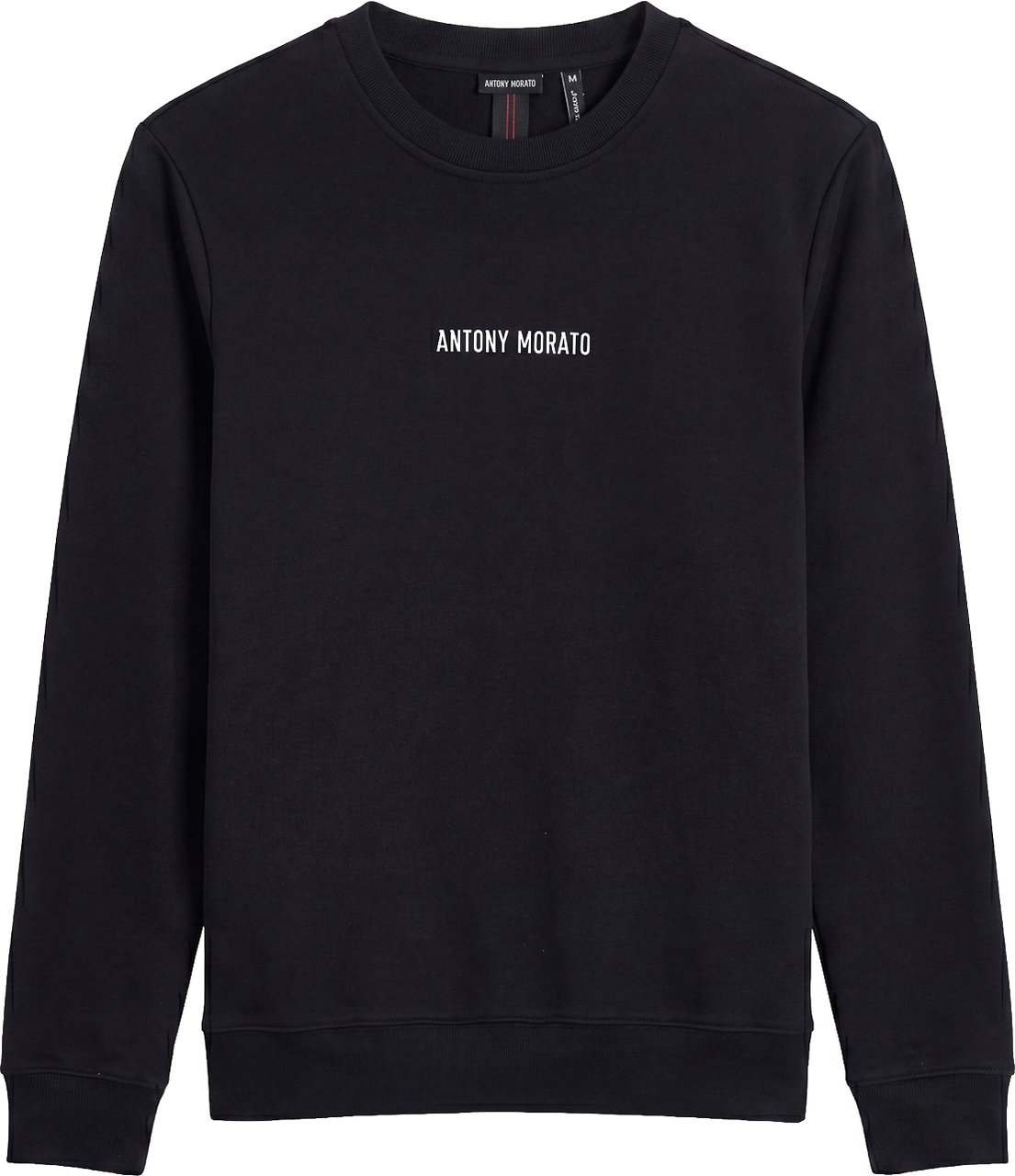 Antony Morato SWEATSHIRT REGULAR FIT IN INTERLOCK COTTON BLEND FABRIC WITHSILVER LOGO PRINT Zwart