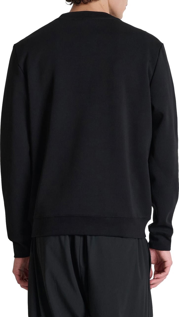 Antony Morato SWEATSHIRT REGULAR FIT IN INTERLOCK COTTON BLEND FABRIC WITHSILVER LOGO PRINT Zwart