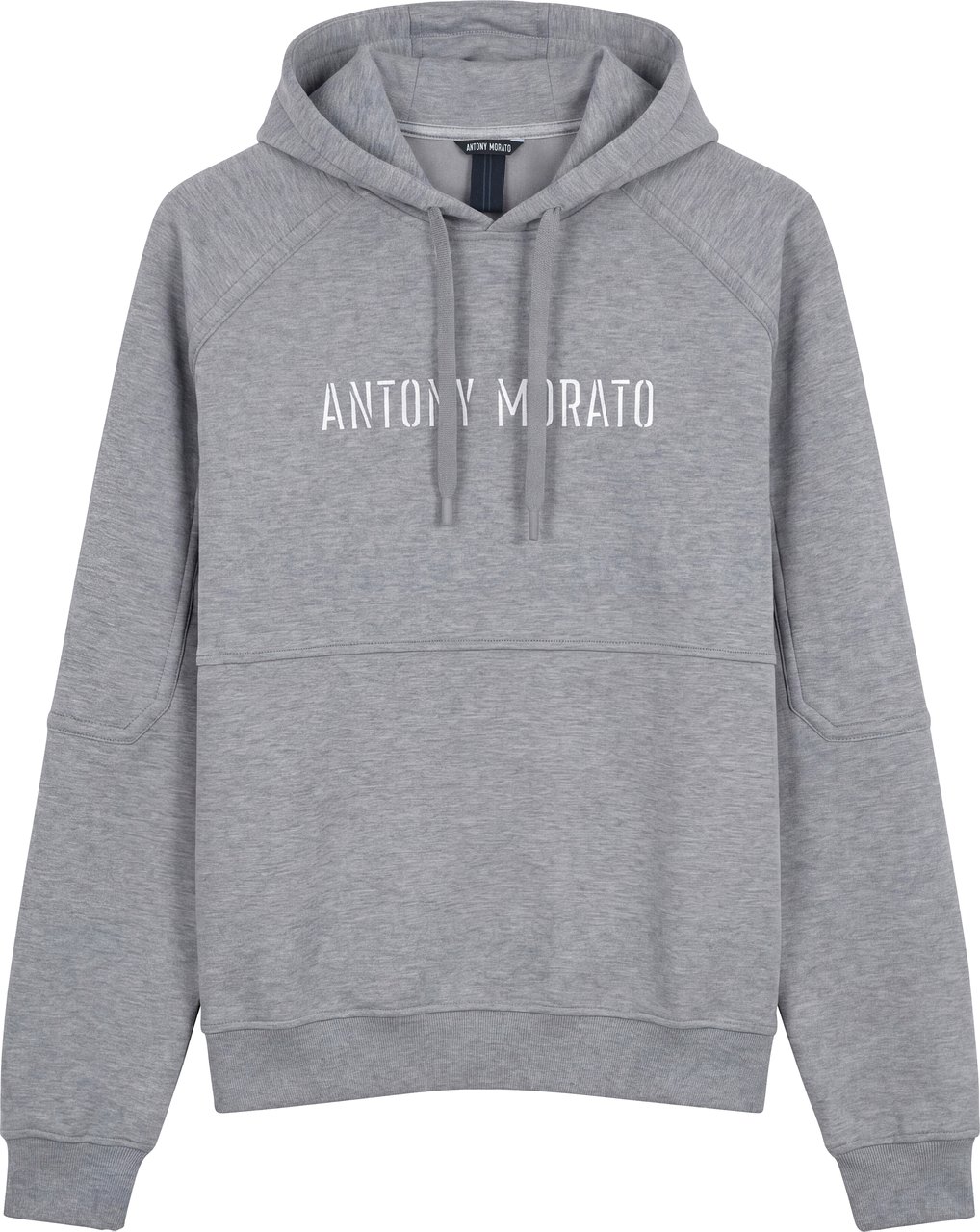 Antony Morato HOODIE BOXY FIT WITH SILVER LOGO PRINT IN SOFT FLEECE FABRIC Grijs