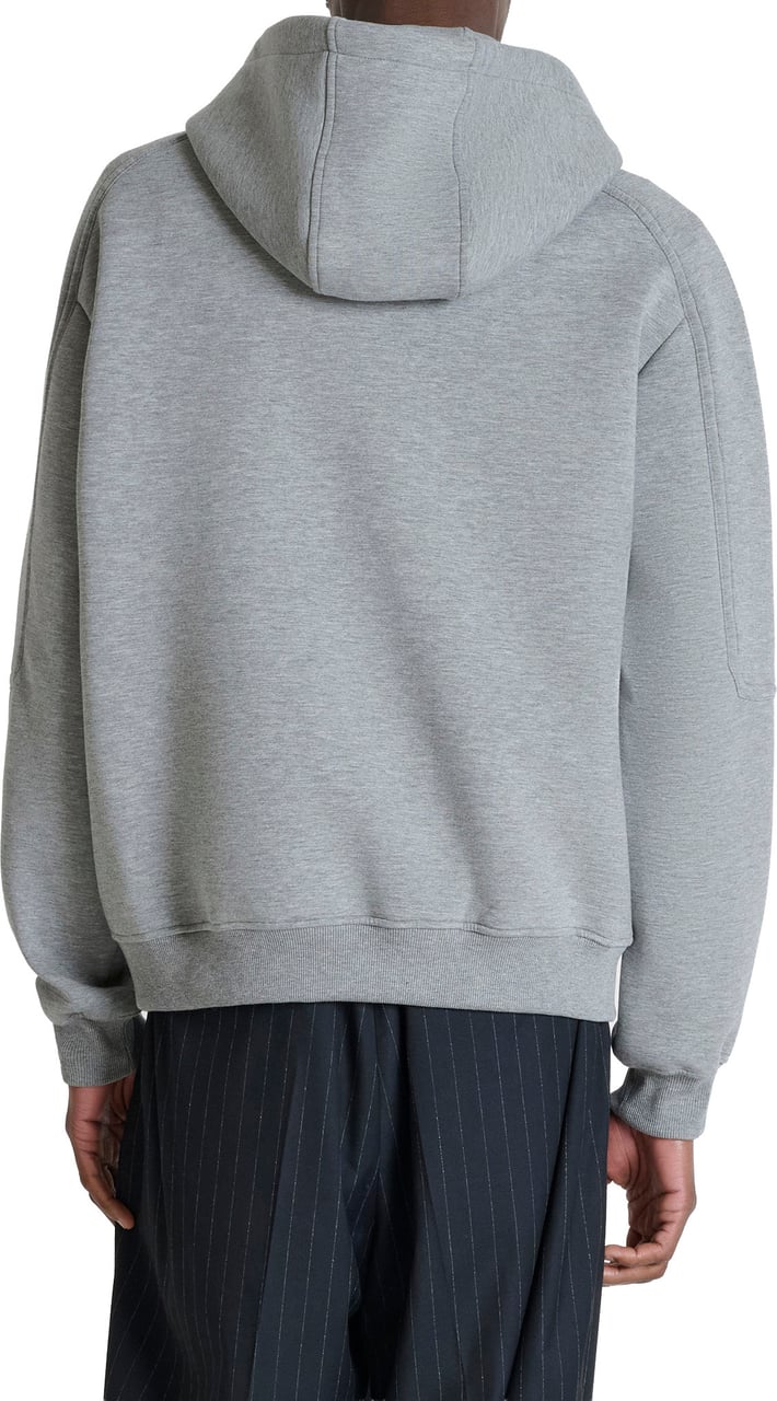 Antony Morato HOODIE BOXY FIT WITH SILVER LOGO PRINT IN SOFT FLEECE FABRIC Grijs