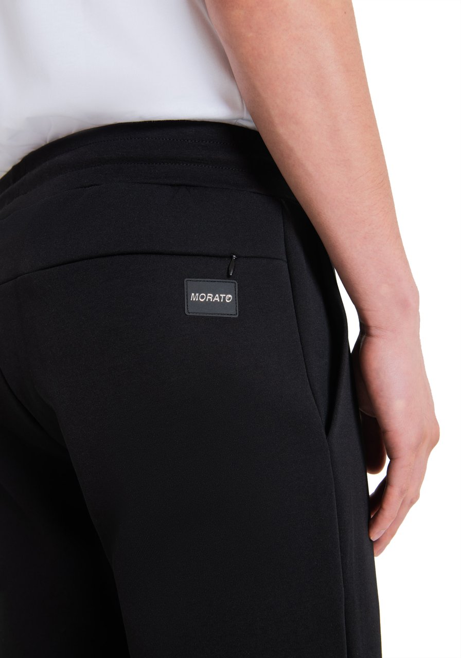 Antony Morato SLIM FIT SWEATPANTS WITH INJECTION-MOLDED RUBBER LOGO PRINT Zwart