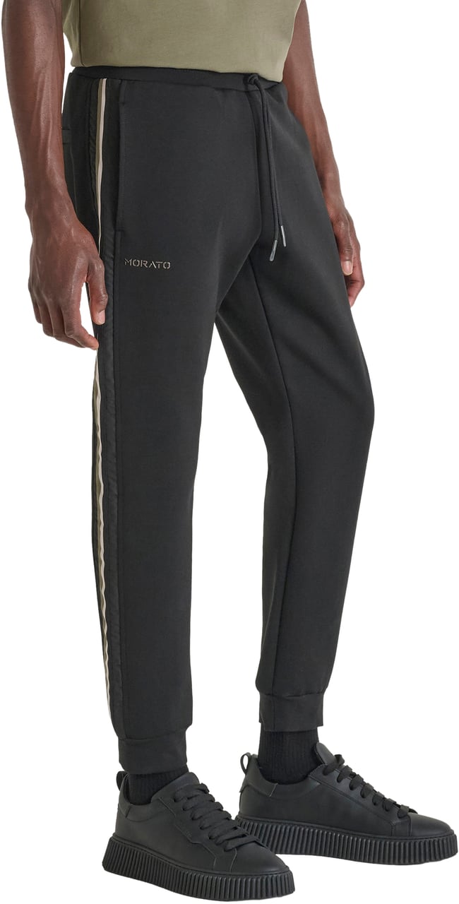 Antony Morato FLEECE TROUSERS REGULAR FIT WITH EFFECT RUBBER  LOGO Zwart