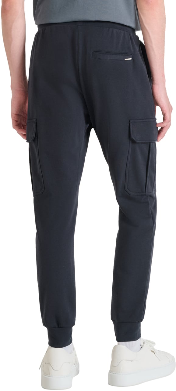 Antony Morato FLEECE TROUSERS REGULAR FIT WITH SIDES POCKETS IN TECHNO FABRIC Blauw