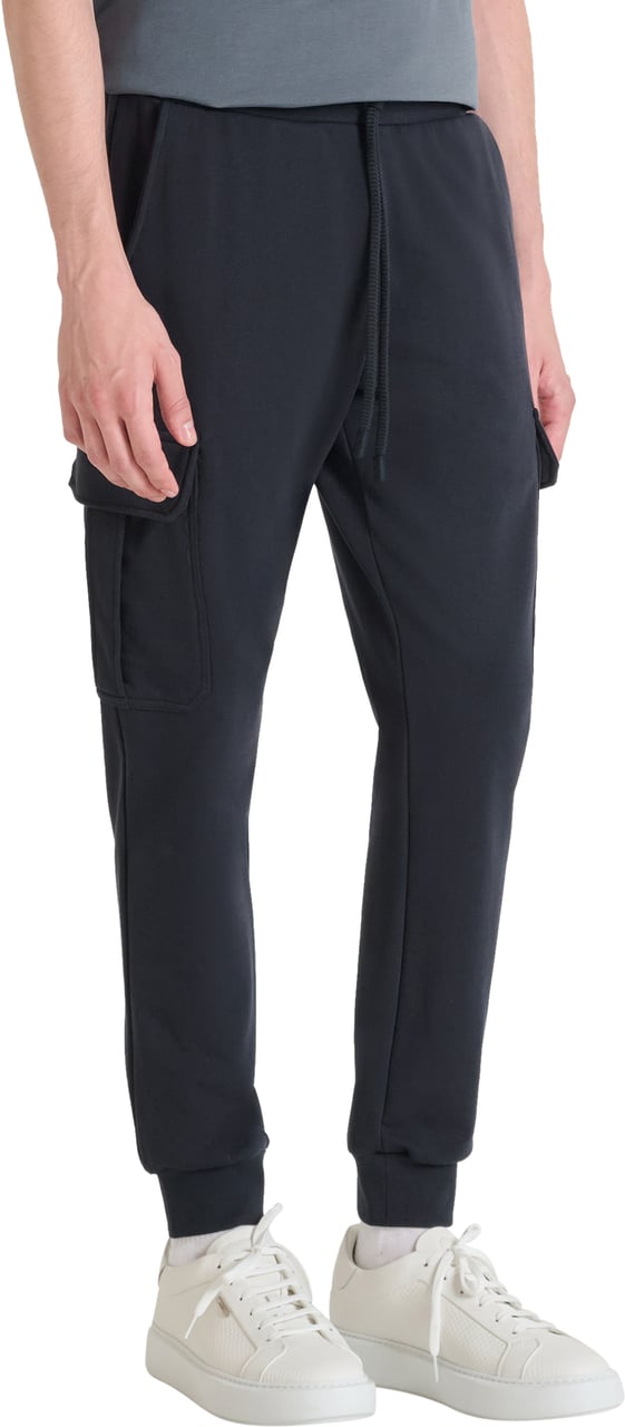 Antony Morato FLEECE TROUSERS REGULAR FIT WITH SIDES POCKETS IN TECHNO FABRIC Blauw