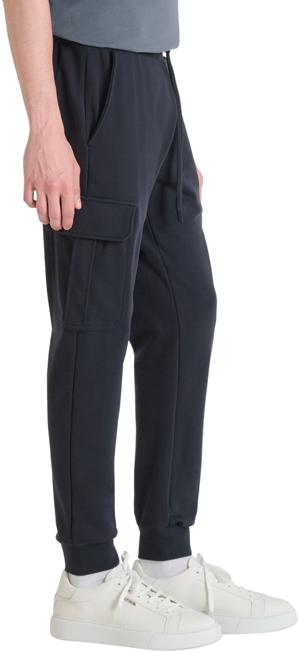 Antony Morato FLEECE TROUSERS REGULAR FIT WITH SIDES POCKETS IN TECHNO FABRIC Blauw