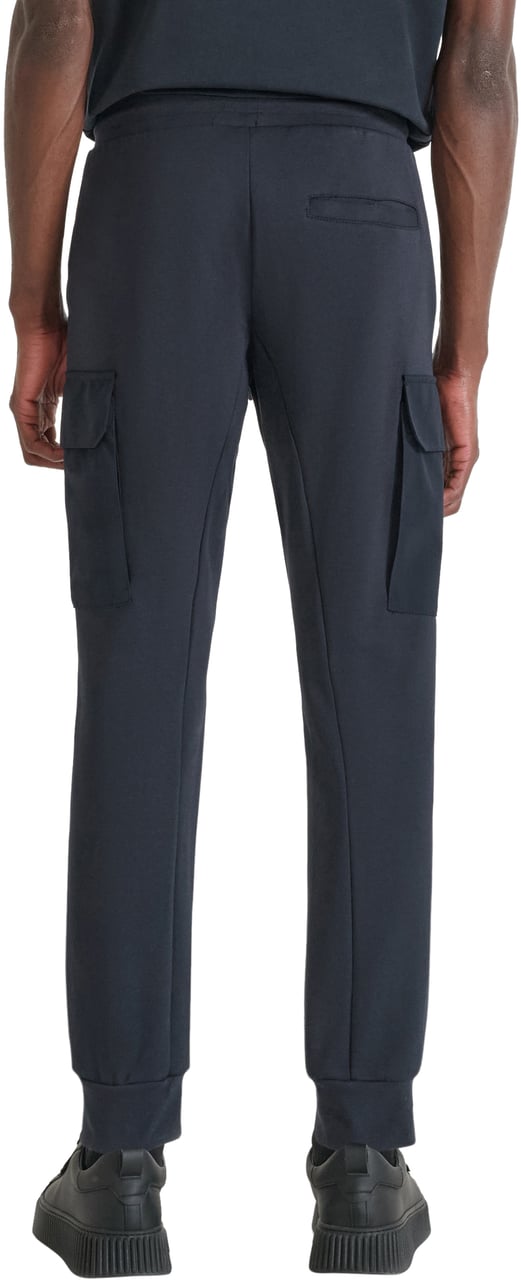 Antony Morato FLEECE TROUSERS REGULAR FIT WITH LOGOED RUBBER FLAG Blauw