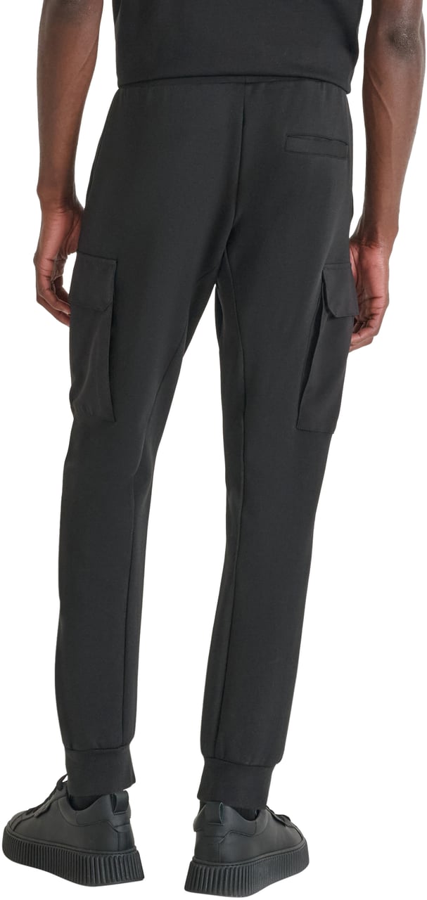 Antony Morato FLEECE TROUSERS REGULAR FIT WITH LOGOED RUBBER FLAG Zwart