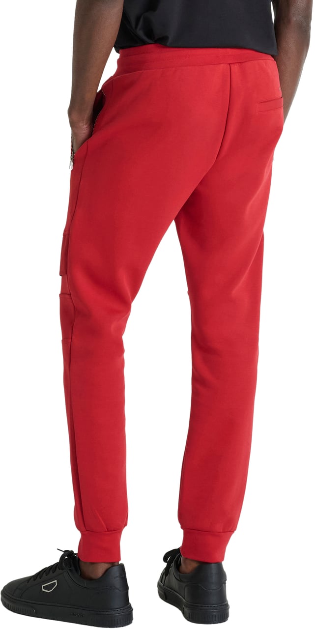 Antony Morato FLEECE TROUSERS SLIM FIT IN INTERLOCK WITH FLAPS ON LEGS AND BACK RUBBER PRINT Rood