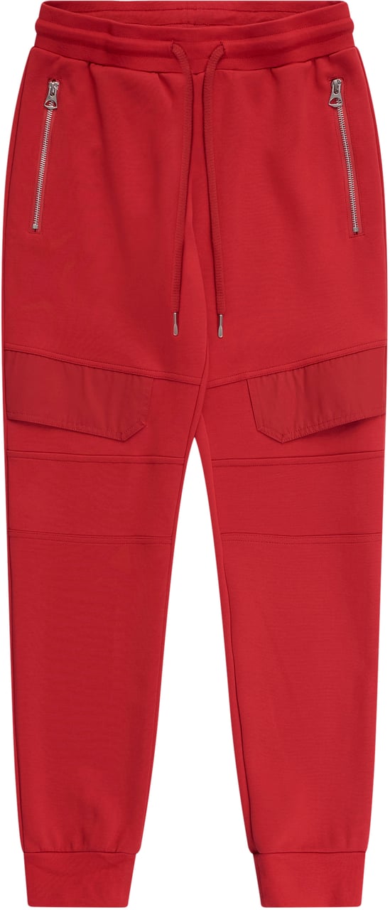 Antony Morato FLEECE TROUSERS SLIM FIT IN INTERLOCK WITH FLAPS ON LEGS AND BACK RUBBER PRINT Rood