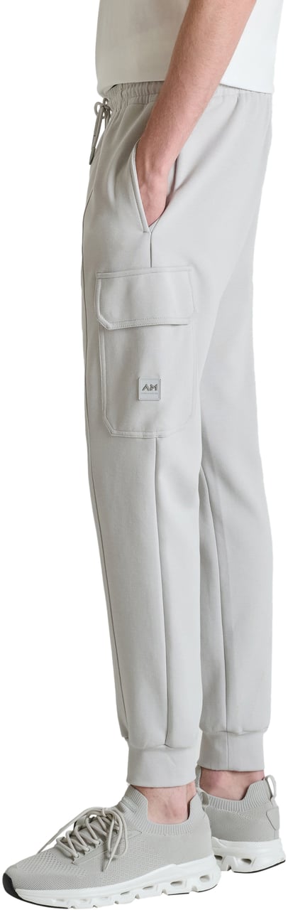 Antony Morato FLEECE TROUSERS REGULAR FIT IN INTERLOCK WITH RUBBER METAL PATCH ON POCKET Wit