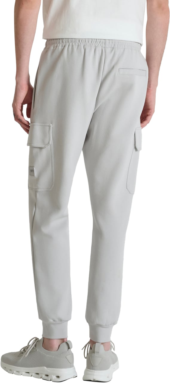 Antony Morato FLEECE TROUSERS REGULAR FIT IN INTERLOCK WITH RUBBER METAL PATCH ON POCKET Wit