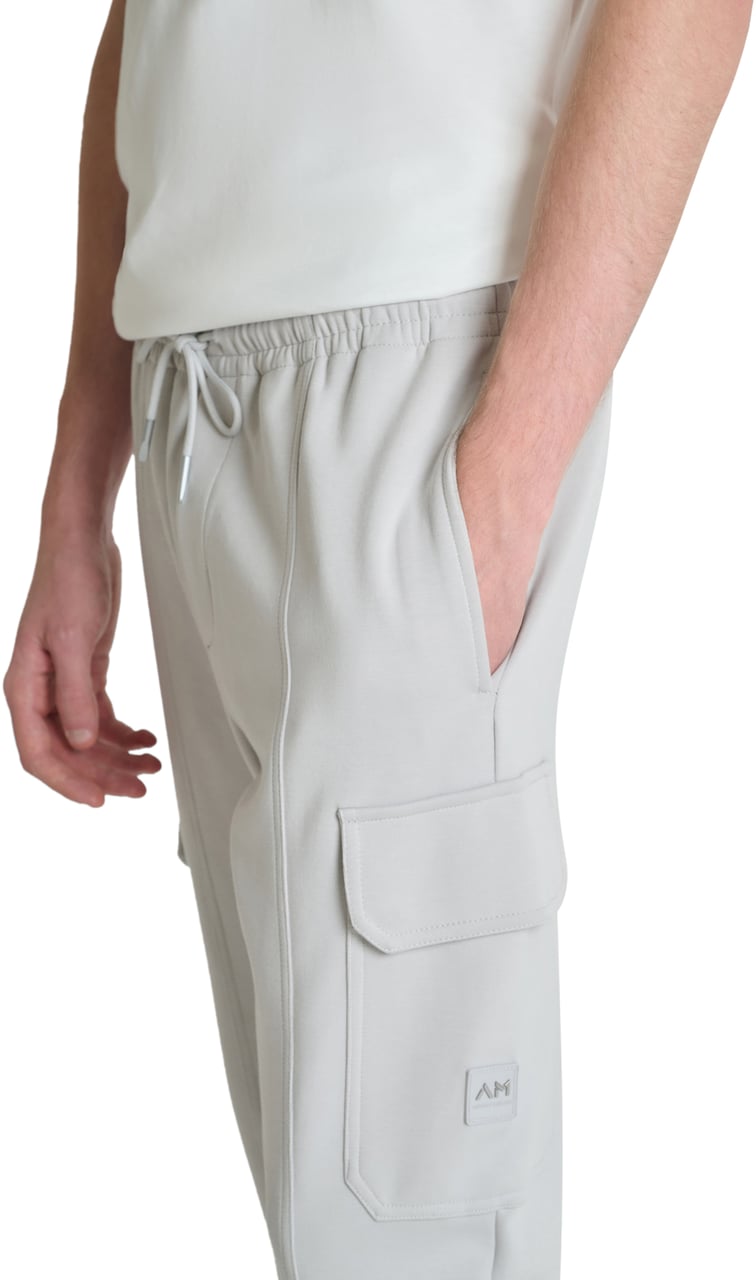 Antony Morato FLEECE TROUSERS REGULAR FIT IN INTERLOCK WITH RUBBER METAL PATCH ON POCKET Wit