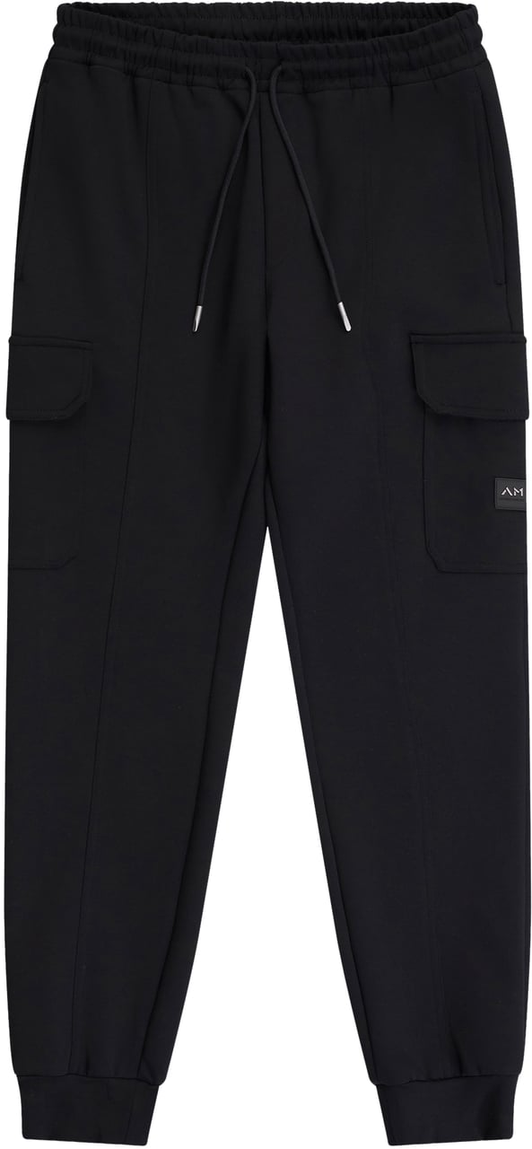 Antony Morato FLEECE TROUSERS REGULAR FIT IN INTERLOCK WITH RUBBER METAL PATCH ON POCKET Zwart