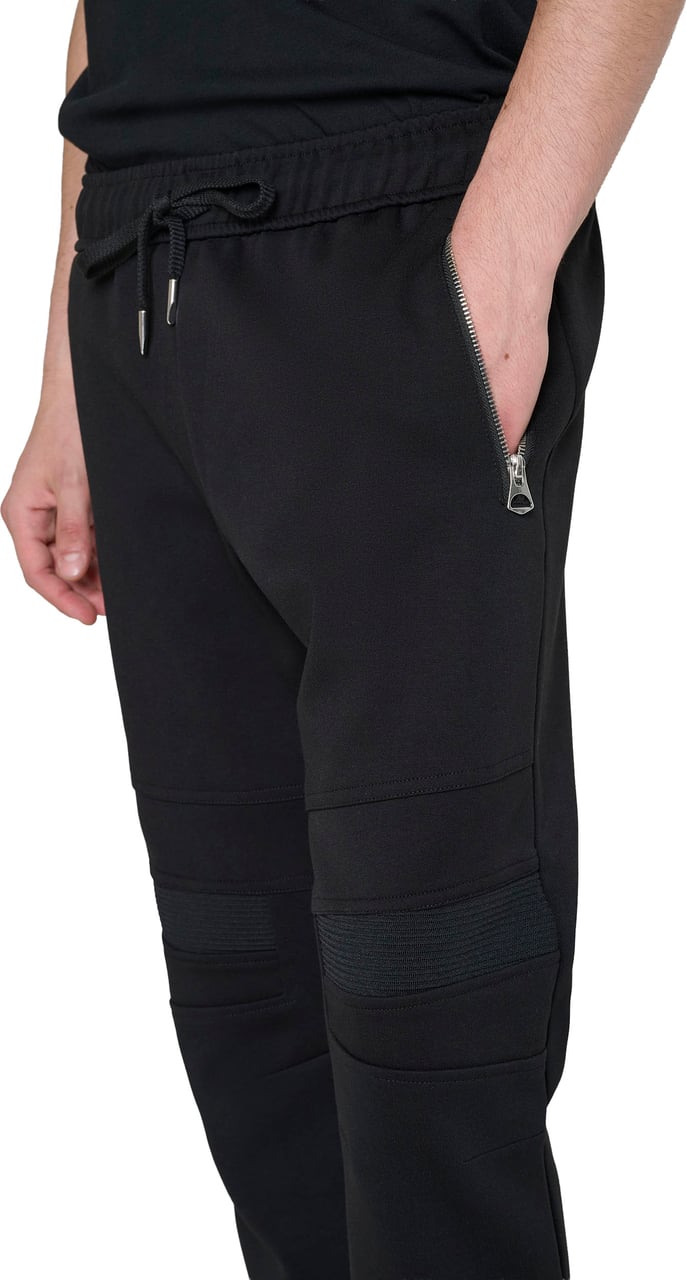 Antony Morato TROUSERS SLIM FIT IN INTERLOCK WITH RIB ON LEGS AND METAL PLATE ON BACK POCKET Zwart