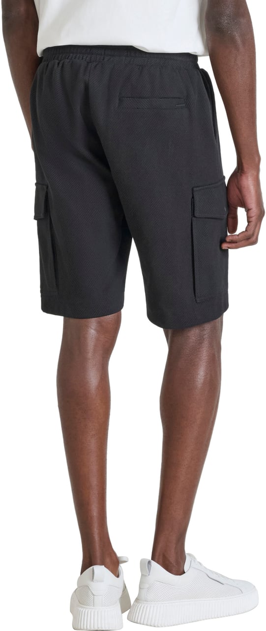 Antony Morato FLEECE SHORTS REGULAR FIT IN COTTON BLEND TWILL CONSTRUCTION  WITH METAL LOGO Zwart
