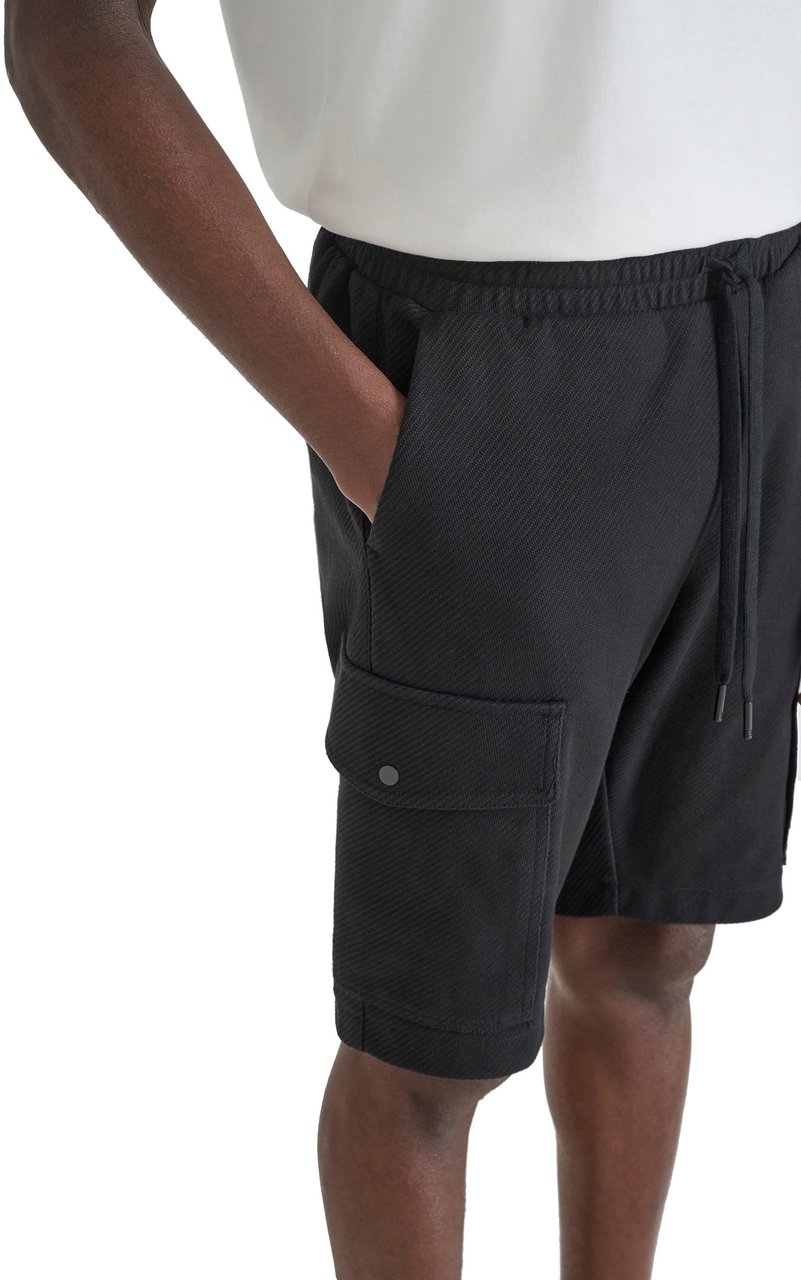 Antony Morato FLEECE SHORTS REGULAR FIT IN COTTON BLEND TWILL CONSTRUCTION  WITH METAL LOGO Zwart