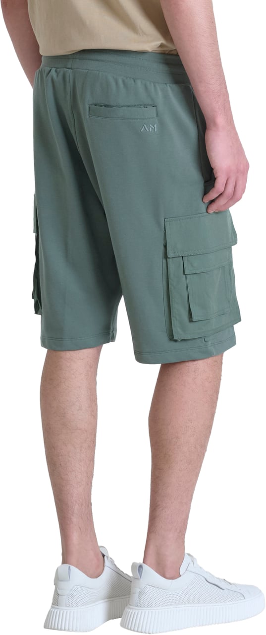 Antony Morato FLEECE SHORTS REGULAR FIT IN SUSTAINABLE COTTON BLEND FABRIC WITH EMBROIDERED LOGO Groen
