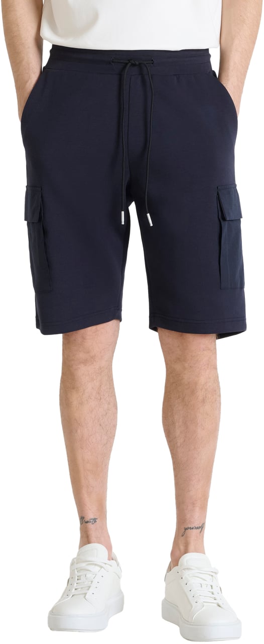 Antony Morato FLEECE SHORTS REGULAR FIT IN INTERLOCK COTTON BLEND FABRIC WITH EMBROIDERED LOGO Blauw