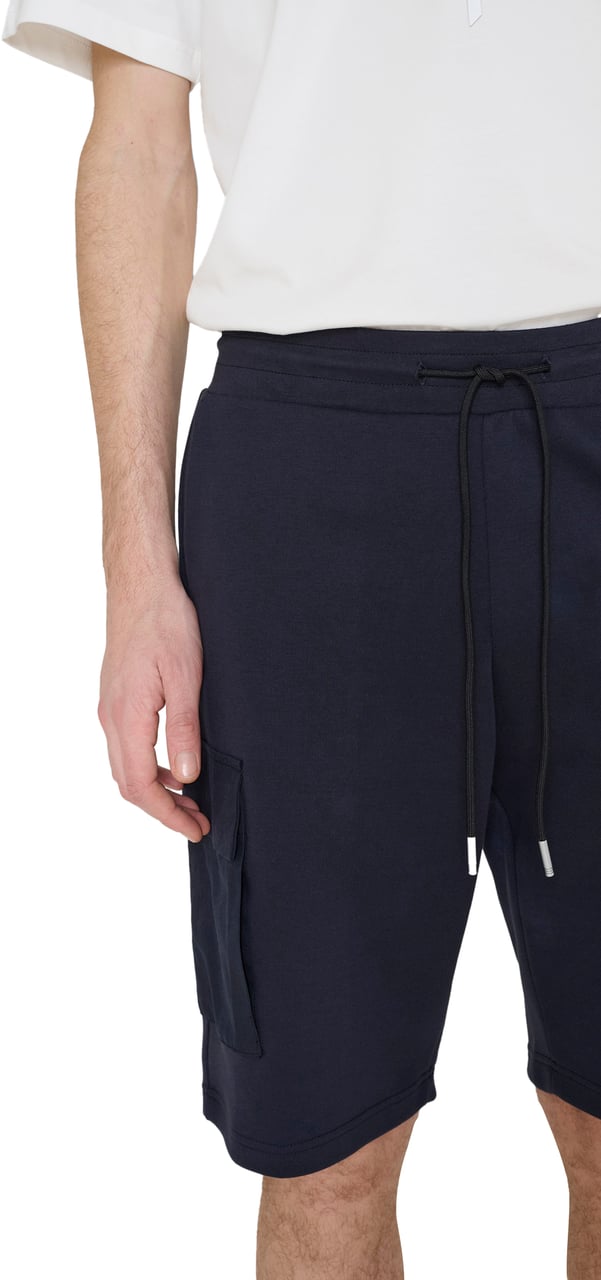 Antony Morato FLEECE SHORTS REGULAR FIT IN INTERLOCK COTTON BLEND FABRIC WITH EMBROIDERED LOGO Blauw