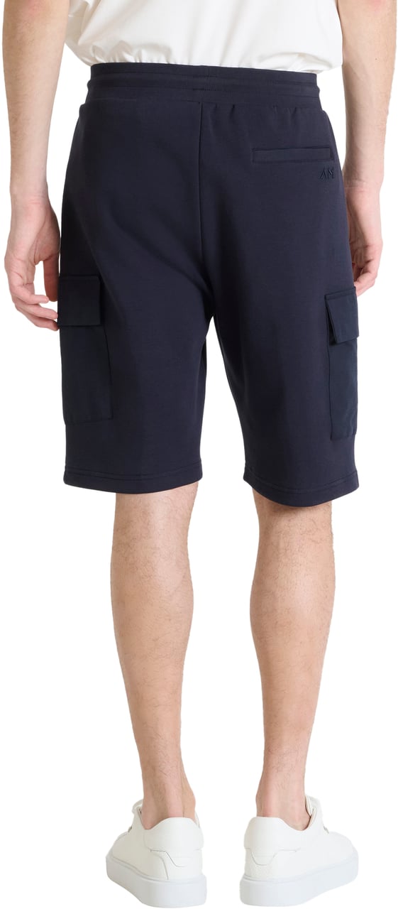 Antony Morato FLEECE SHORTS REGULAR FIT IN INTERLOCK COTTON BLEND FABRIC WITH EMBROIDERED LOGO Blauw