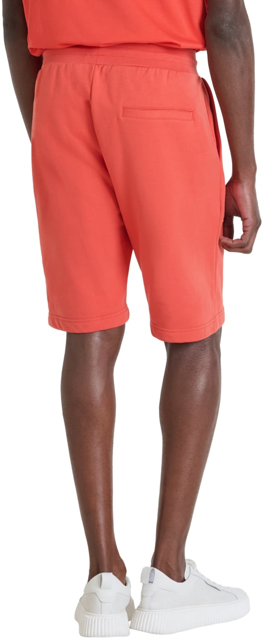 Antony Morato FLEECE SHORTS REGULAR FIT IN SUSTAINABLE COTTON BLEND FABRIC WITH EMBROIDERED LOGO Rood