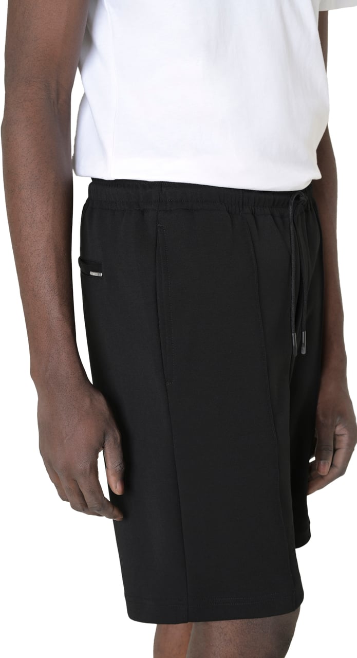 Antony Morato FLEECE SHORTS CARROT FIT IN INTERLOCK COTTON BLEND FABRIC WITH EMBROIDERED LOGO Zwart