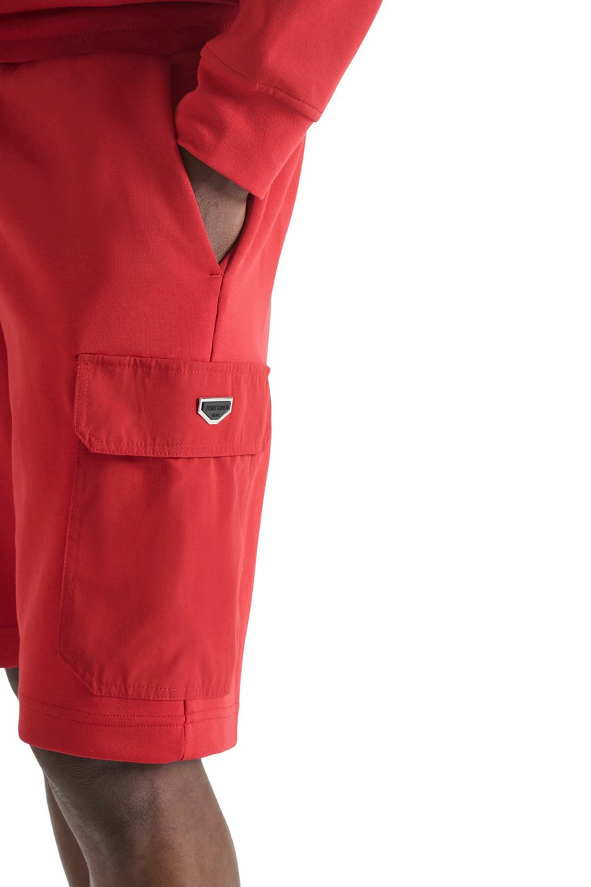 Antony Morato SHORTS REGULAR FIT IN INTERLOCK  WITH RUBBER PLATE ON CONTRAST POCKET Rood