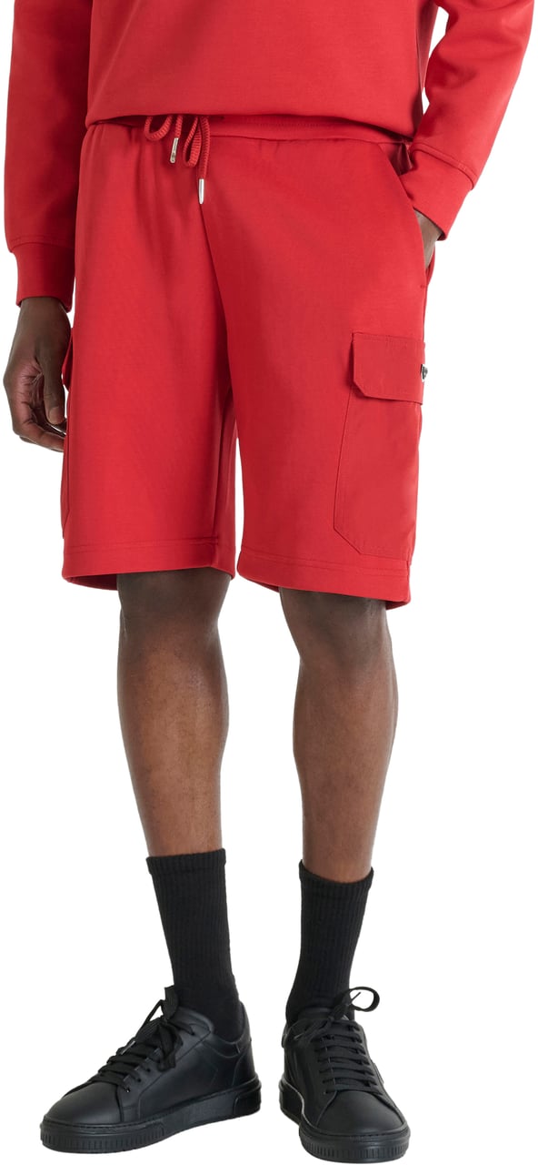 Antony Morato SHORTS REGULAR FIT IN INTERLOCK  WITH RUBBER PLATE ON CONTRAST POCKET Rood