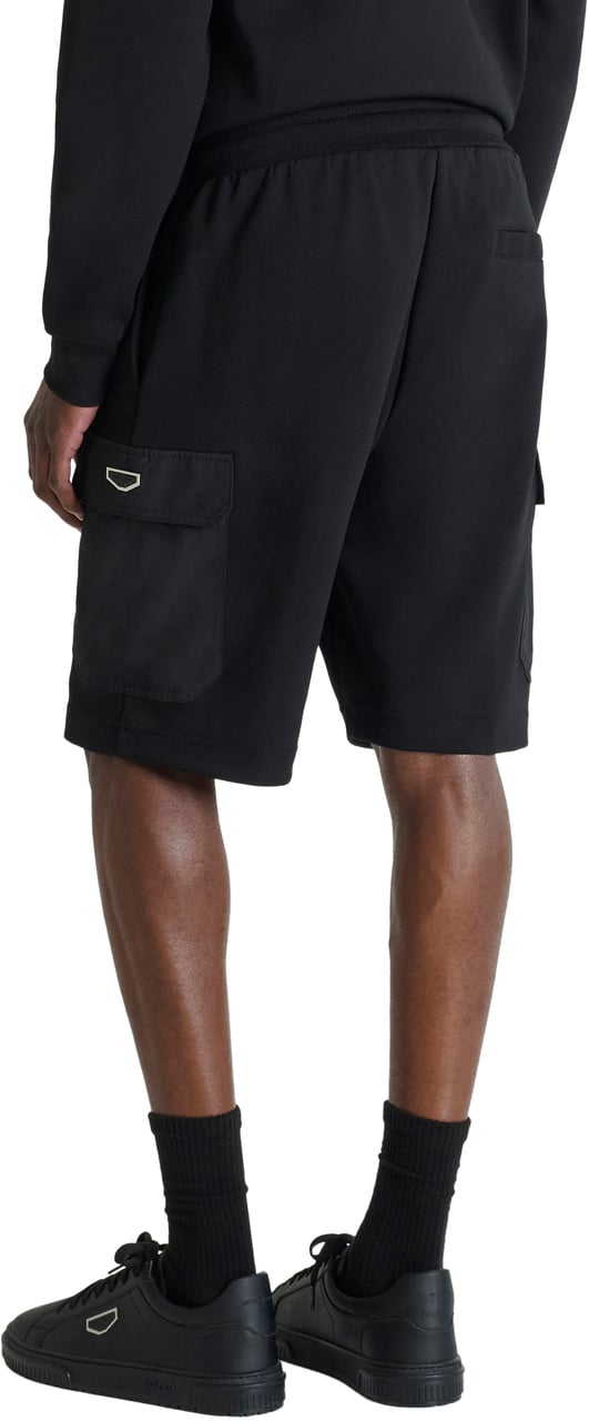 Antony Morato SHORTS REGULAR FIT IN INTERLOCK  WITH RUBBER PLATE ON CONTRAST POCKET Zwart