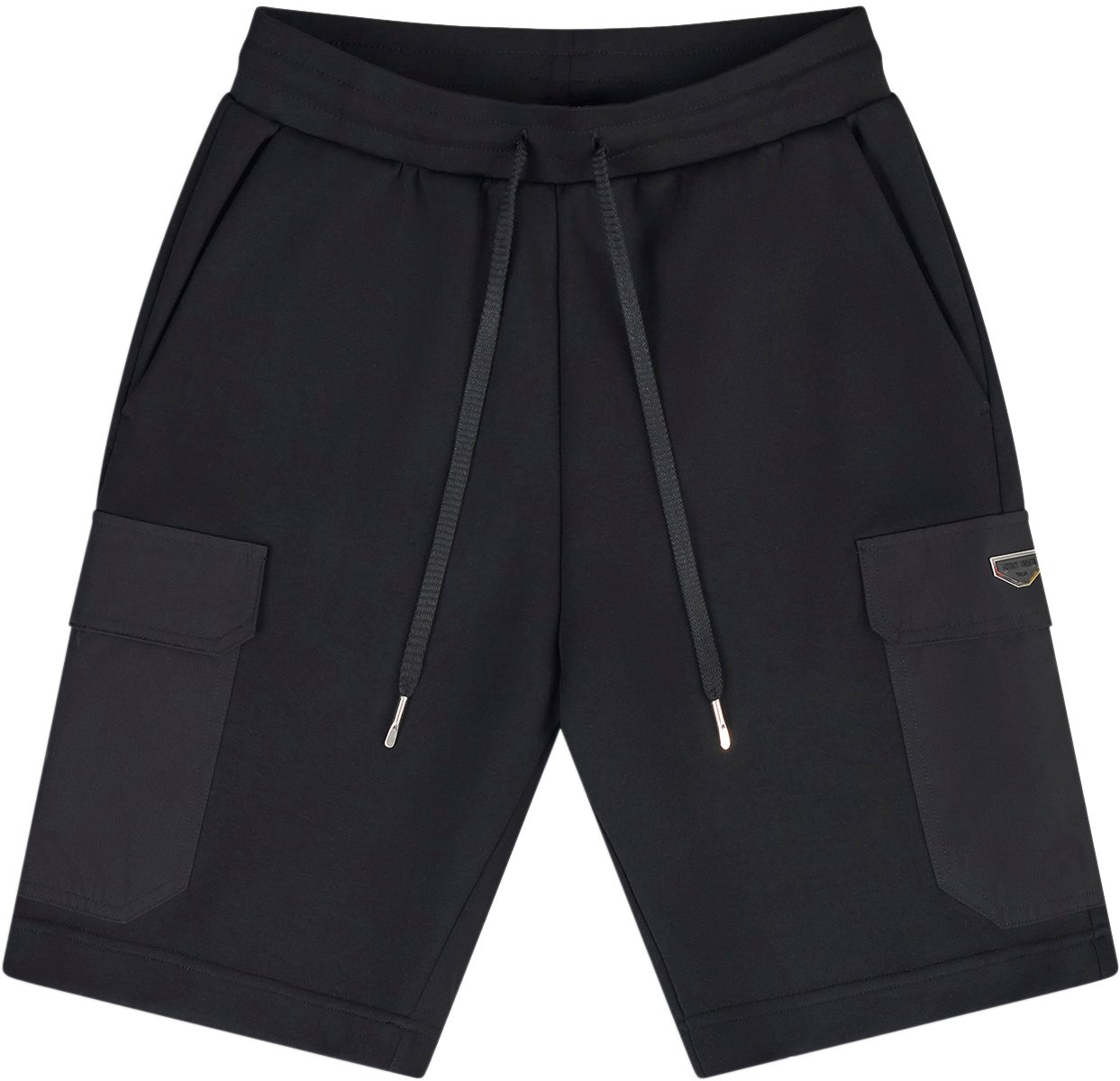 Antony Morato SHORTS REGULAR FIT IN INTERLOCK WITH RUBBER PLATE ON CONTRAST POCKET Zwart