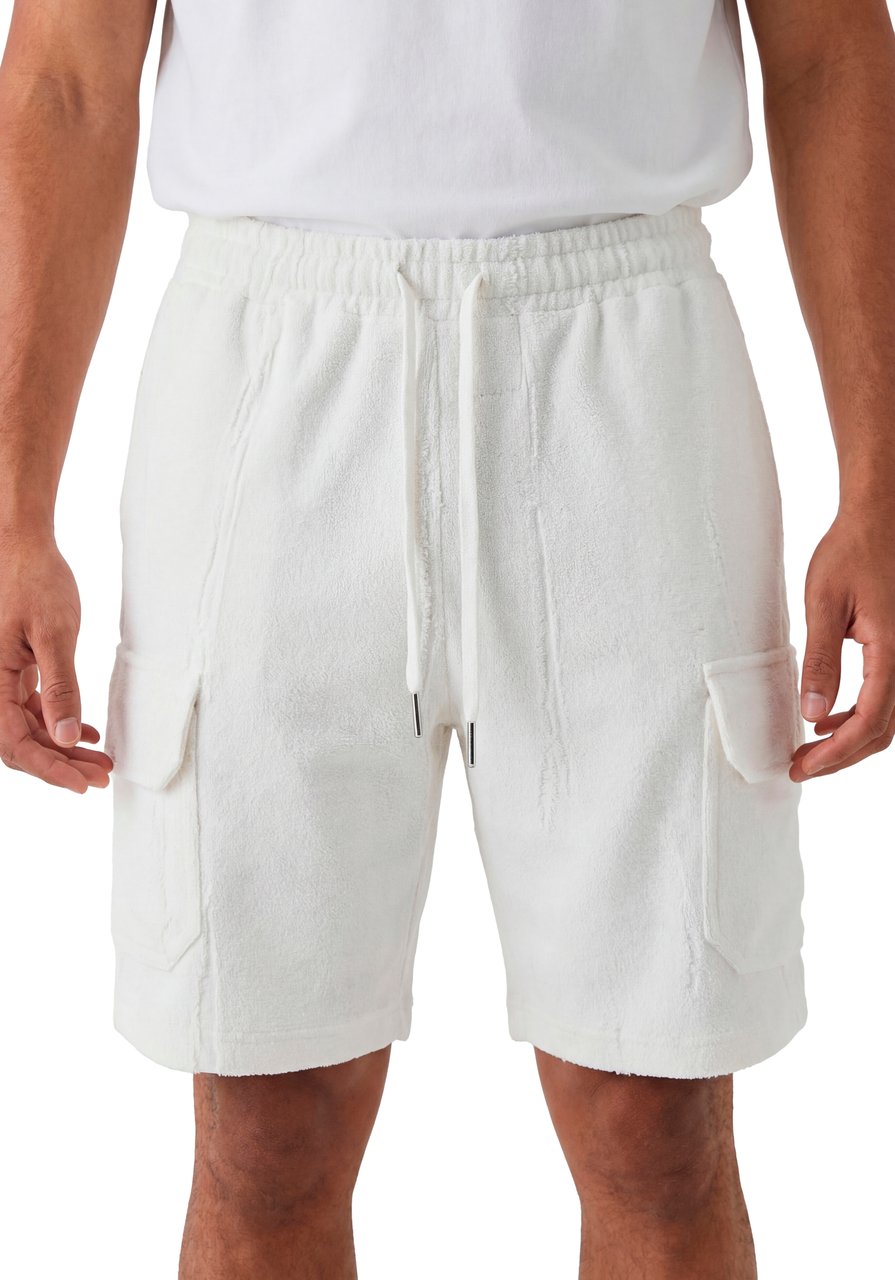 Antony Morato SHORTS REGULAR FIT  IN CORROSED FLEECE FABRIC WITH PLATE ON WELT POCKET Beige