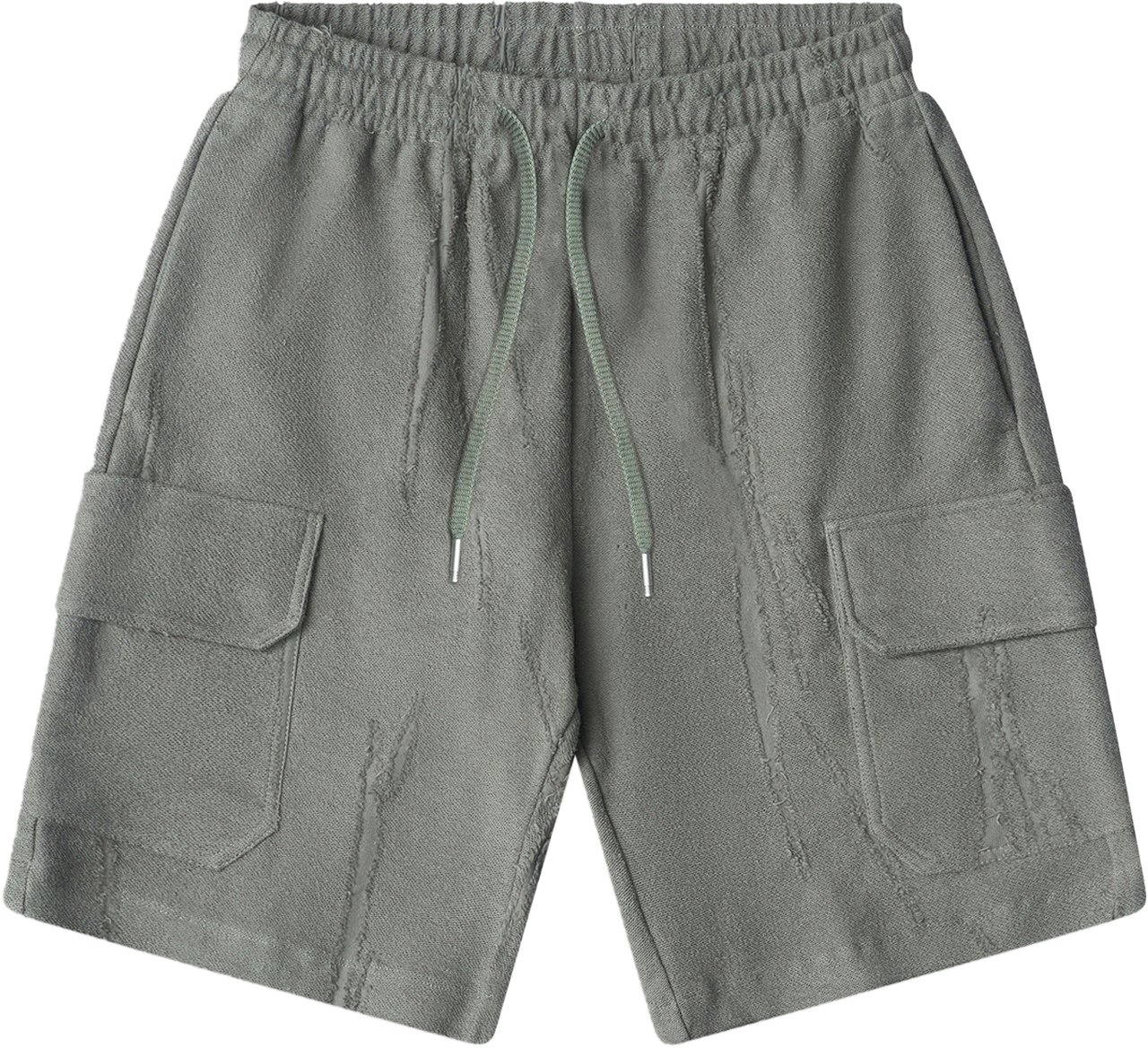 Antony Morato SHORTS REGULAR FIT  IN CORROSED FLEECE FABRIC WITH PLATE ON WELT POCKET Groen