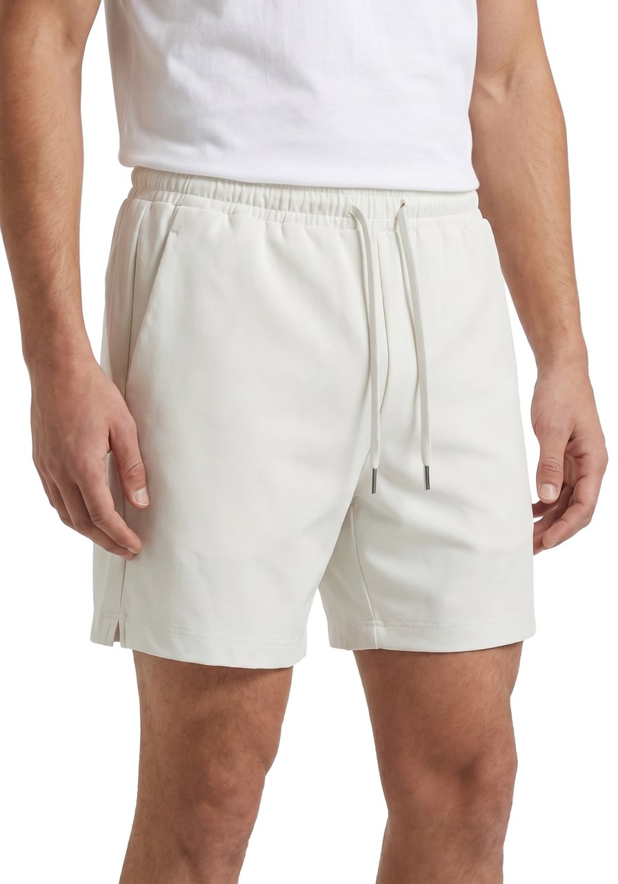 Antony Morato SHORTS REGULAR FIT IN SOFT FLEECE  WITH FOAM LOGO PRINT FABRIC Beige