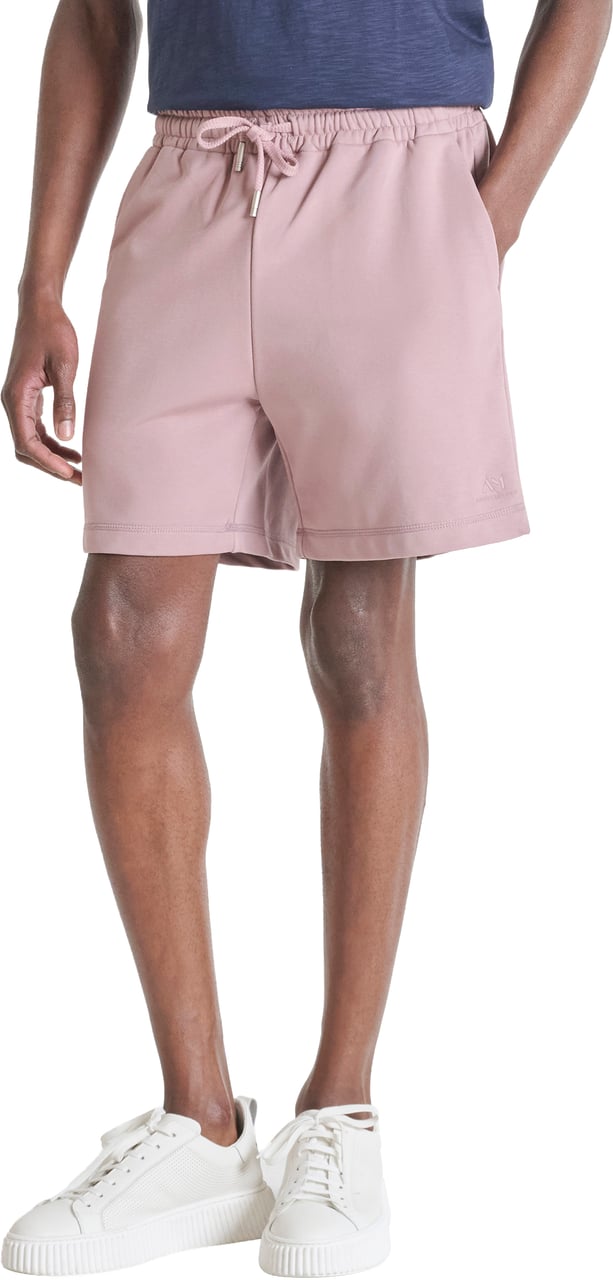 Antony Morato SHORTS REGULAR FIT IN SOFT FLEECE WITH FOAM LOGO PRINT FABRIC Roze