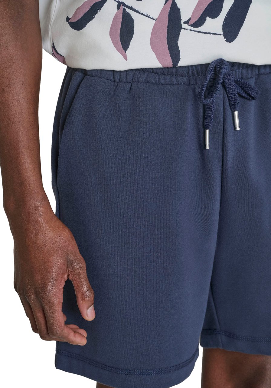 Antony Morato SHORTS REGULAR FIT IN SOFT FLEECE  WITH FOAM LOGO PRINT FABRIC Blauw