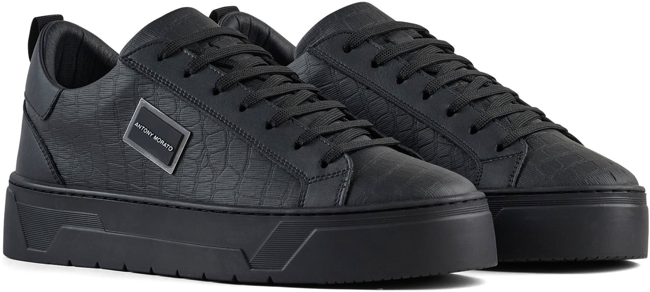 Antony Morato SNEAKER METAL BOLD.3D LOGO.INLAID PLATFORM SOLE Zwart