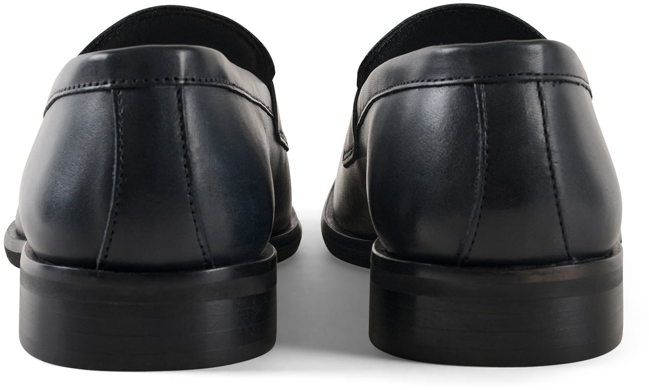 Antony Morato LOAFER CYRUS IN CALF LEATHER.3D LOGO METAL PLATE.CLASSIC SOLE Blauw