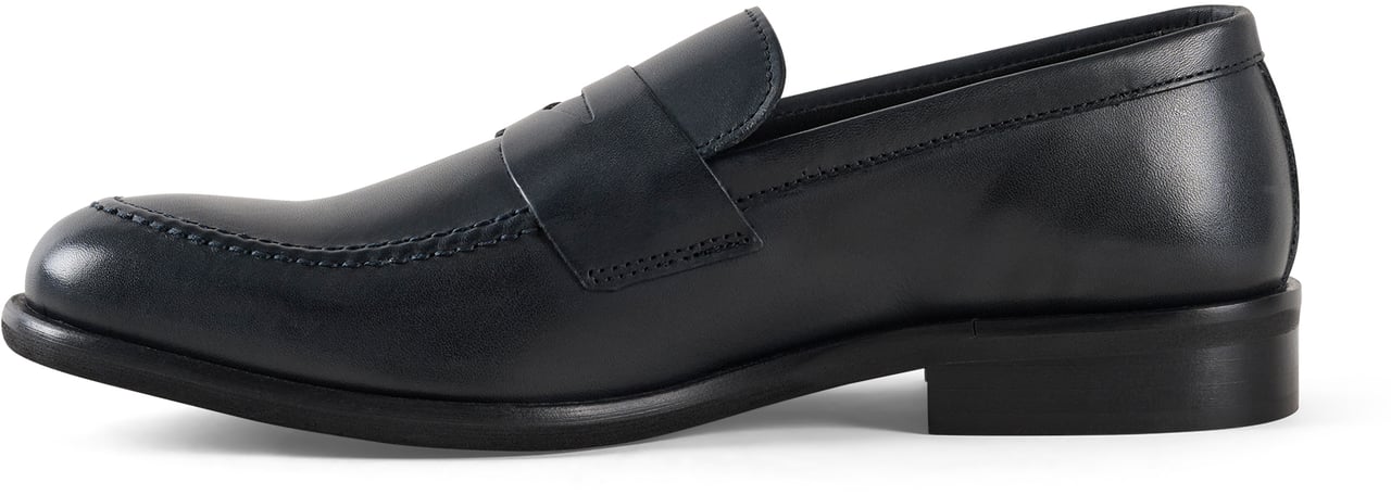 Antony Morato LOAFER CYRUS IN CALF LEATHER.3D LOGO METAL PLATE.CLASSIC SOLE Blauw