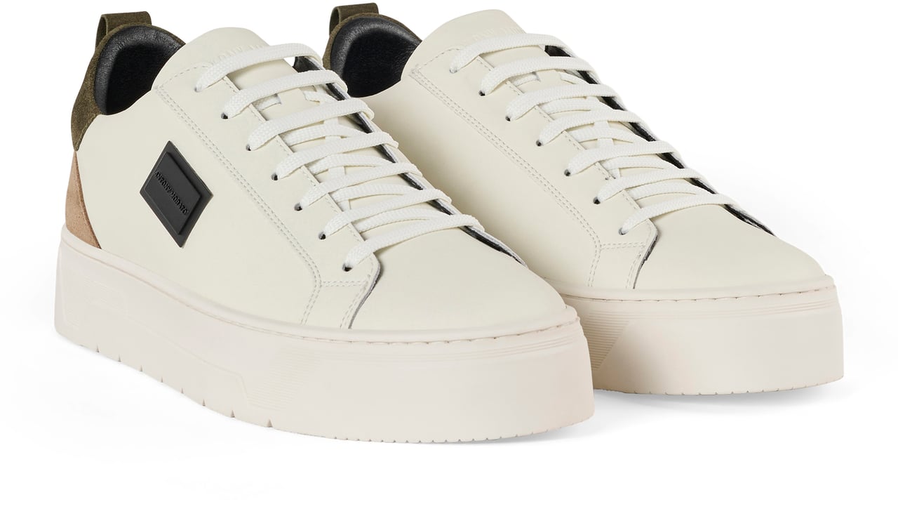 Antony Morato SNEAKER BOLD MIX IN COATED LEATHER AND SUEDE CONTRAST.3D LOGO PLATE.PLATFORM SOLE Beige