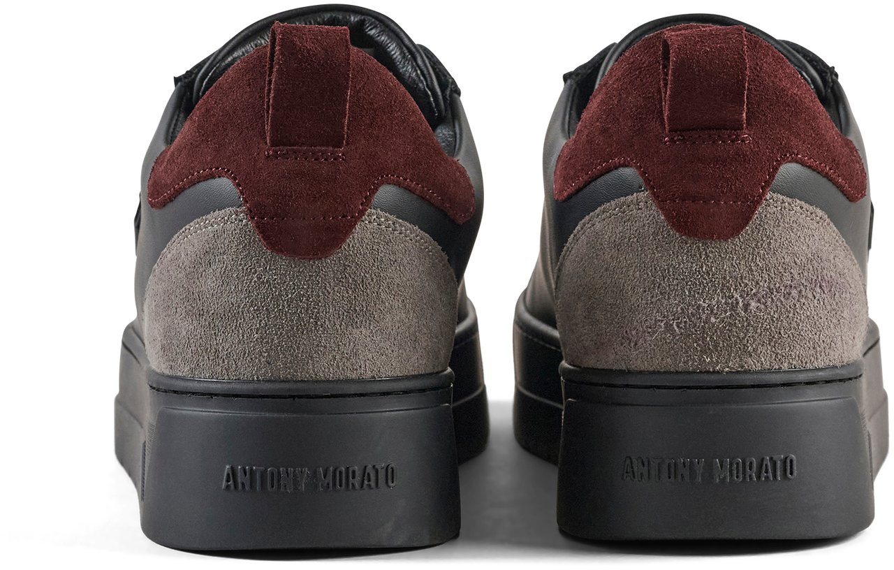 Antony Morato SNEAKER BOLD MIX IN COATED LEATHER AND SUEDE CONTRAST.3D LOGO PLATE.PLATFORM SOLE Zwart
