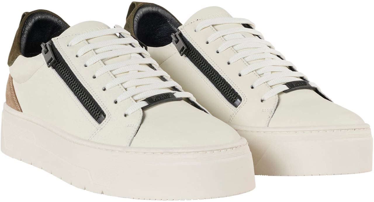 Antony Morato SNEAKER ZIPPER MIX IN COATED LEATHER AND SUEDE CONTRAST.DOUBLE OPENING.METAL LOOP.PLATFORM SOLE Beige